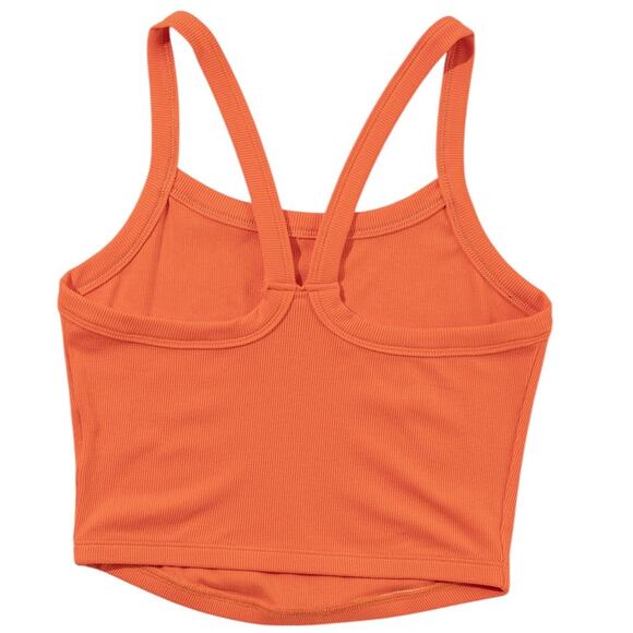 Orange Athletic Ribbed Cropped Cami Top New In Package S, M - Picture 4 of 9